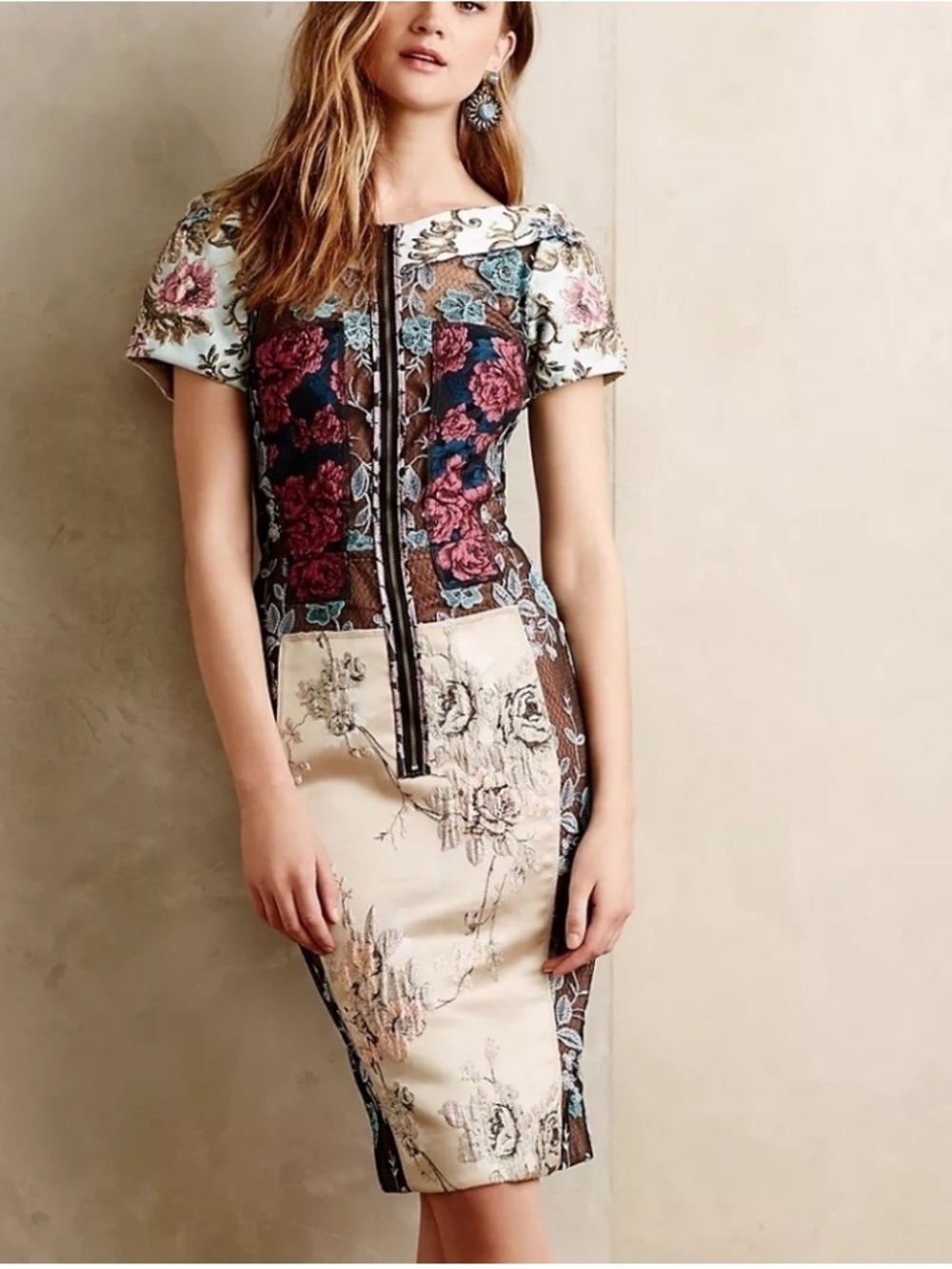 Anthropologie Pieced Brocade Dress by Byron Lars size 12p